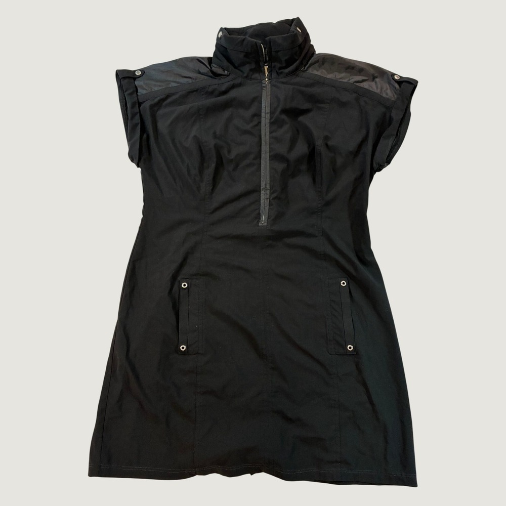 Chico's Women's Zenergy Half Zip Athleisure Dress Size 3 (XL-16) Black D53